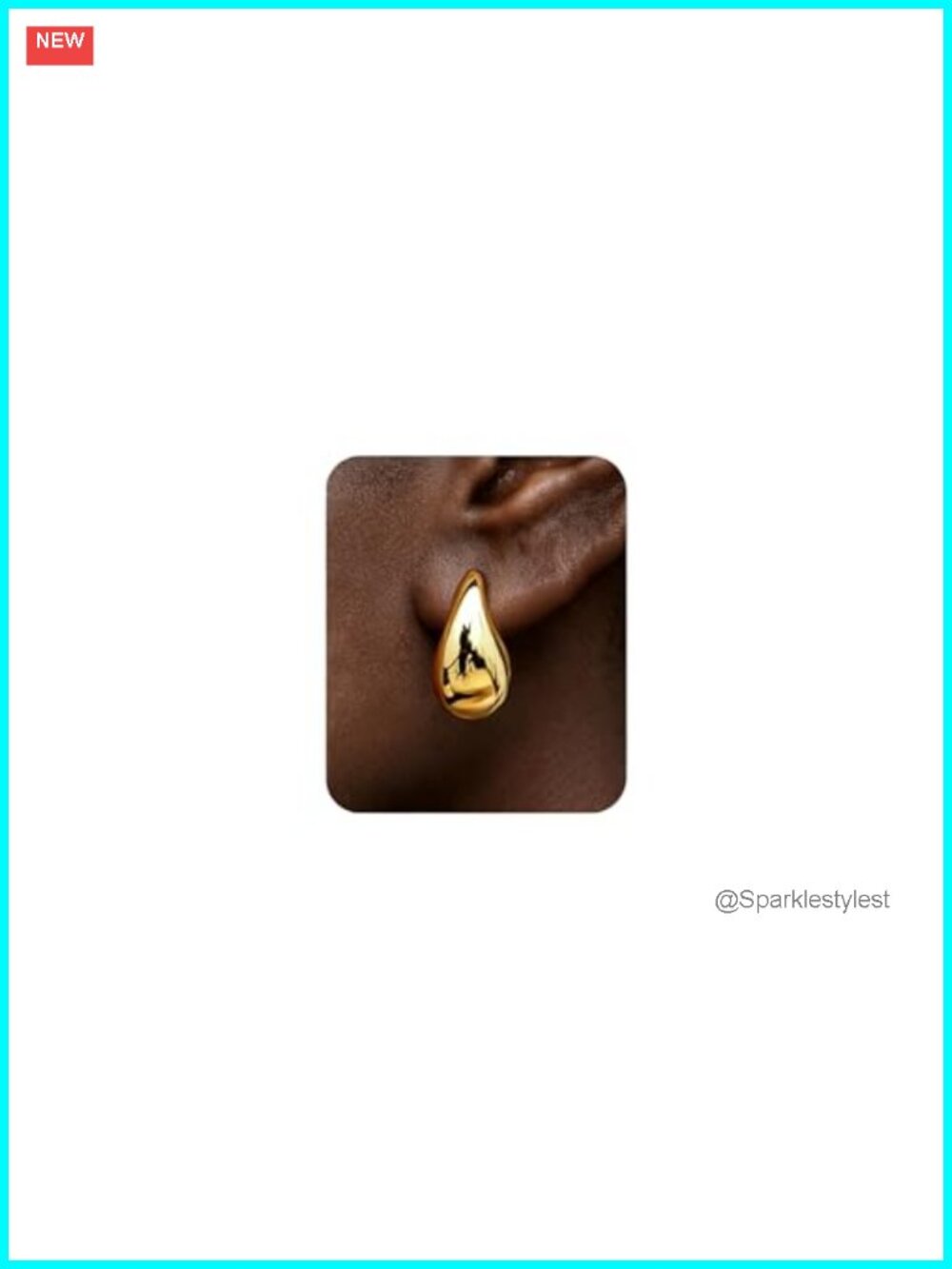 Gold Plated Teardrop Hoop Drop Earrings for Women Trendy Jewelry